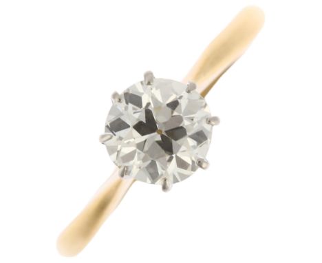 An 18ct gold 1.2ct solitaire diamond ring, platinum claw set with round brilliant-cut diamond, colour approx K/L, clarity app