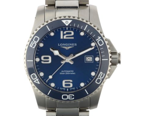 LONGINES - a stainless steel Hydroconquest automatic calendar bracelet watch, ref. L3.781.4.96.6, circa 2021, blue dial with 