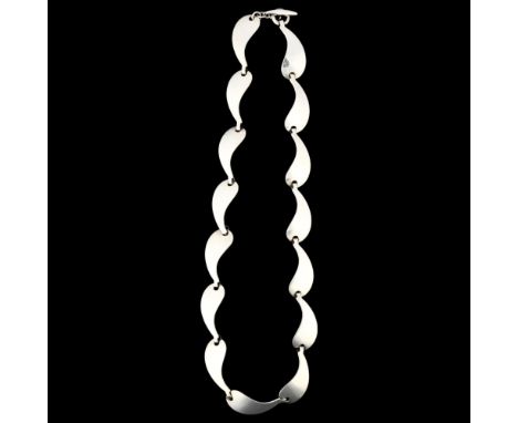 HERMANN SIERSBOL - a Danish modernist sterling silver wing panel necklace, 40cm, 28.6gNo damage or repair, only light surface