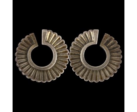 GEORG JENSEN - a pair of Art Deco Danish sterling silver earrings, designed by Jorgen Jensen, model no. 92, lobed spiral form