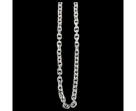 L BRAEMER-JENSEN - a heavy gauge Danish sterling silver nautical cable link chain necklace, 50cm, 88.1gNo damage or repair, o
