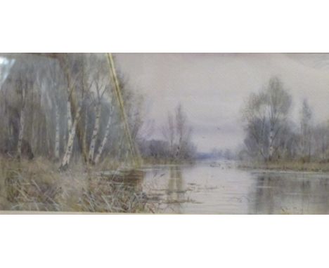 Robert Winchester Fraser (British, 1848-1906) Birches at Clare, Suffolk signed lower right "R W Fraser / at Clare, Suffolk" w