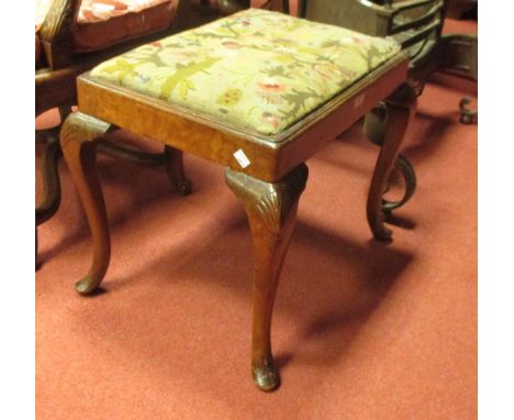 A George III mahogany stool, together with another similar 