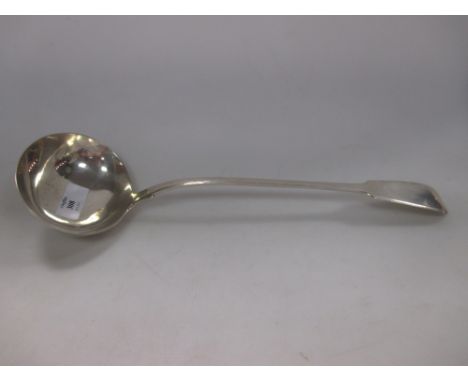 A George IV silver fiddle pattern soup ladle by William Chawner 