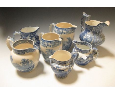 A collection of Spode and other blue & white transfer decorated wares 