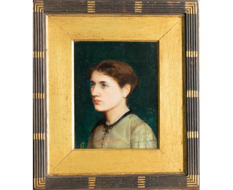 Charles Edward Halle (British, 1846-1919), Portrait of a girl , oil on panel, signed with monogram 'CEH' lower left, signed t