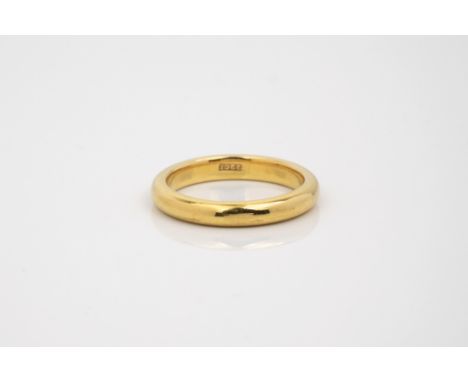 A 22ct yellow gold wedding band, ring size L.