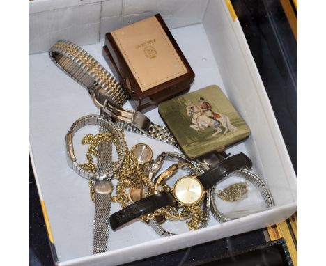 A silver cased Rotary ladies wrist watch, with flexible silver strap; together with a cased ZAM Gems silver pendant and earri