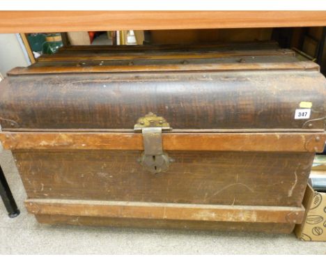 Good scumble painted tin travelling trunk