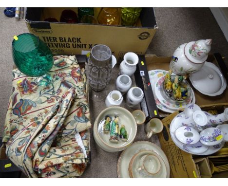 Very large parcel of mixed items including art glassware, Denby breakfastware in two patterns, other china, floral decorated 