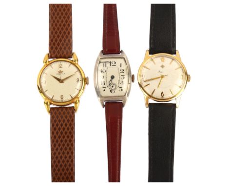 3 wristwatches, including Marvin, and Art Deco Swiss silver example, all working order (3)Lot sold as seen unless specific it