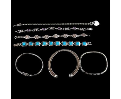 Various modern silver jewellery, including bangle, bracelet etc, 110.8g totalLot sold as seen unless specific item(s) request