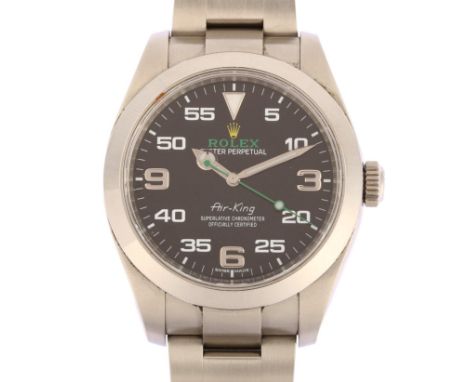 ROLEX - a stainless steel Air-King Oyster perpetual automatic bracelet watch, ref. 116900, circa 2017, black dial with 3-6-9 