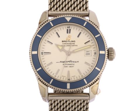 BREITLING - a stainless steel Superocean Heritage 42 automatic bracelet watch, ref. A17321, silvered dial with steel baton ho
