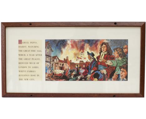 Carriage Print SAMUEL PEPYS AND THE FIRE OF LONDON, 1666... by Bill Sawyer from the LMR Historical Series of 1955. This serie