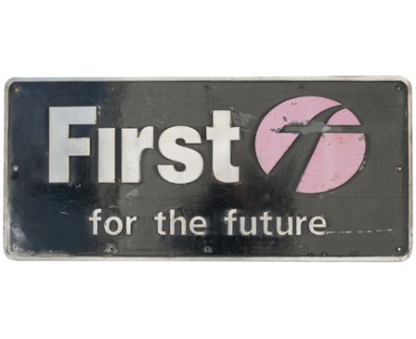 Nameplate FIRST FOR THE FUTURE ex High Speed Train class 43 43004 Built at Crewe in 1976 and named 06/07/2005 nameplates remo