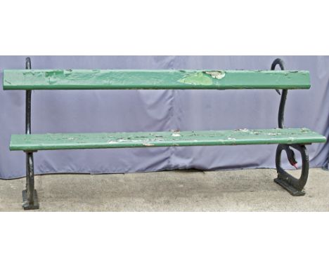 NER platform serpent end bench complete but with wood dismantled for ease of transport with original BR receipt confirming it