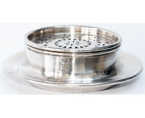 Canadian Pacific Railway silver plate butter dish warmer, marked on the side with the fully titled company logo and motto Spa