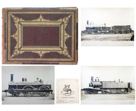 A stunning collection of official Gorton Foundry works photographs in a tooled, gold embossed, leather bound volume from the 
