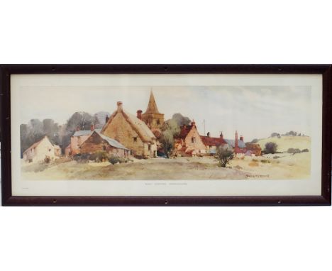 Carriage Print FENNY COMPTON, WARWICKSHIRE by Jack Merriott R.I. from the LMR (A) Series, issued 1950. In original type frame