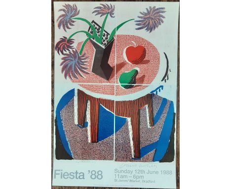 David Hockney R.A. (British 1937-) "Fiesta", signed in pen by the artist, 1988 (Baggott 178), offset lithographic poster prin