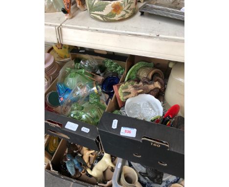 3 boxes misc pottery, ceramic and other items 