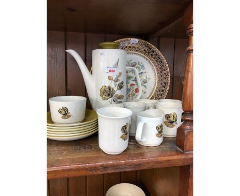 Meakin Studio coffee ware and an Aynsley plate 