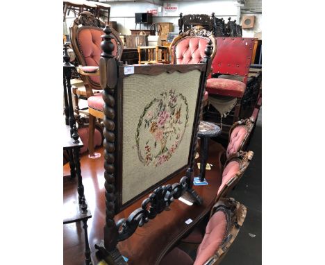A tapestry fire screen 