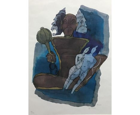 Maqbool Fida Husain (Indian, 1915-2011), 'Hanuman', lithograph, signed in pencil lower right, numbered 116/350, H.61cm W.46cm