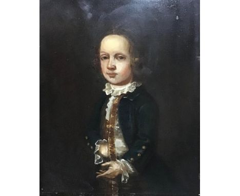 19th century British School, portrait of a boy, oil on copper, H.23cm W.17.5cm 