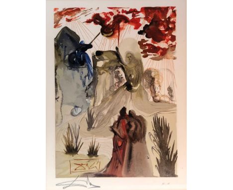 Salvador Dali  (Spanish, 1904-1989), a Surrealist study, lithograph, signed in pencil lower left and 'E.A' to lower margin, H