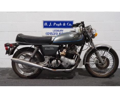 Norton Commando motorcycle, 1970, 750ccFrame no. 20M3S134305Engine no. 134305From a deceased estate, engine turns over, has b