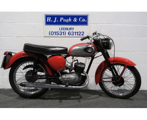 BSA Bantam D7 motorcycle,1963, 1956.Engine no. FD7796Frame no. D739721Runs and rides, new front tyre. Comes with dating certi