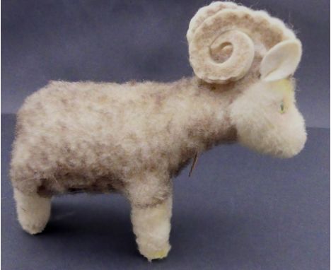 Vintage Original Steiff Wotan the Woolly Ram #1512 komplett, 1966/67, H-ca. 11 cm