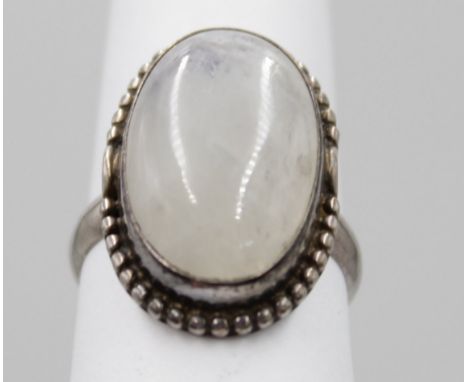 925er Silber-Ring mit Mondstein, zus. 7,2gr., RG 59