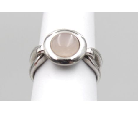 kl. 925er Silber-Ring, wohl Rosenquarz, 5,2gr., RG 54/55