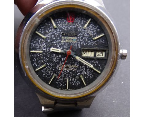 Omega Electronic f300 Hz Seamaster Edelstahl Herren Chronometer - Ref. 198.0008, Orig. Band, Funktion nicht geprüft, Ziffernb