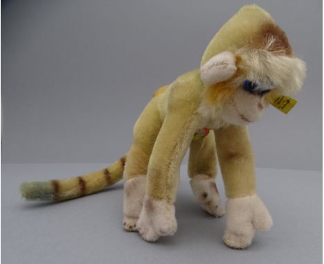 Steiff Affe "Mungo" komplett und gut erhalten, , Sitzhöhe 15 cm