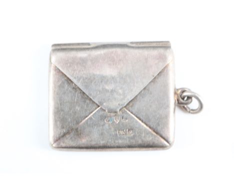 A George V silver fob stamp case in the form of an envelope, Albert Edward Jones, Chester, 1913, 27 mm x 23 mm