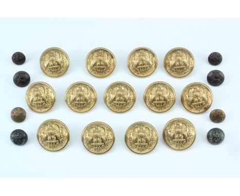 A set of Essex Regiment officers' buttons together with sundry army cap buttons