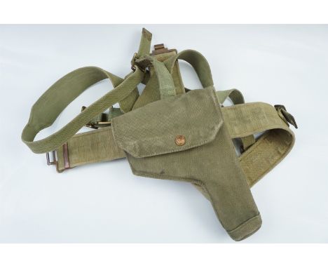 A British army Pattern 1937 webbing equipment pistol set