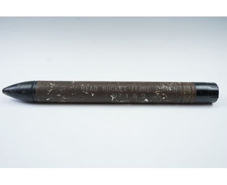 An inert Second World War British Army 2-inch rocket flare projectile, dated 1945, 56 cm