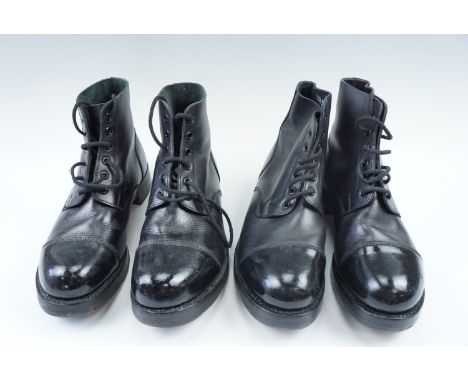 Two pairs of British army parade boots