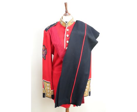 A post 1952 Grenadier Guards colour sergeant's dress tunic and sash