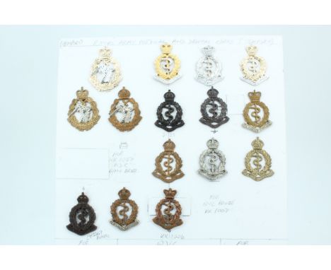 A group of Royal Army Medical Corps and Dental Corps cap badges