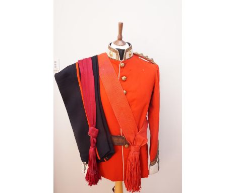 A late 19th / early 20th Century British army officer's full dress frock, bearing Border Regiment buttons and collar badges (