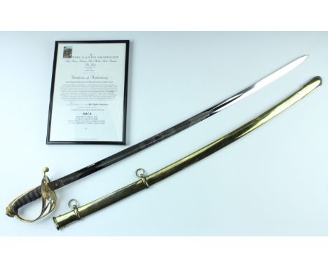 A British army Pattern 1822 / 45 officer's sword, with certificate of provenance