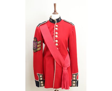 A post 1952 Grenadier Guards colour sergeant's dress tunic and sash