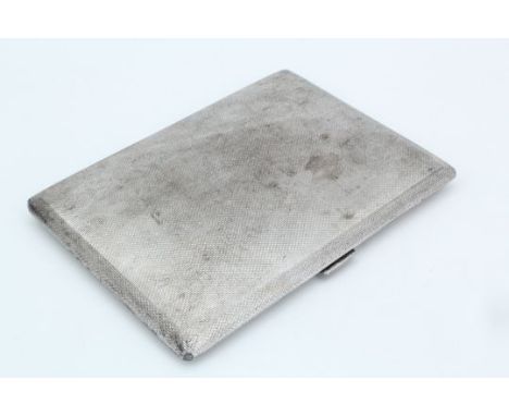 A 1930s silver cigarette case, having and engine turned front and back, London, 1914, 168 g, 11.5 x 8.5 cm CF