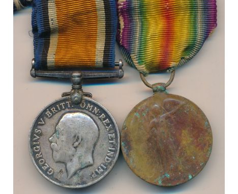 First World War - Erast C Luscott - 15 year old’s under age soldier’s double issue BWM to 16803 Pte E.C. Luscott K.S.L.I. and